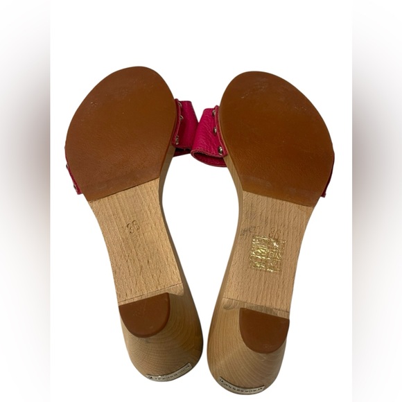 Burberry Pink Pebble Leather Sandal Slipper Slide Sz:36/US:6 - Picture 7 of 9